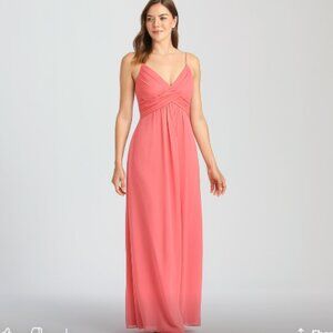 Azazie Shannon Try- On Dress Watermelon Chiffon Floor Length Bridesmaid …